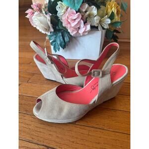 Pas de Rouge Peep Toe Wedge sandal heels shoe size 39 (SH10000